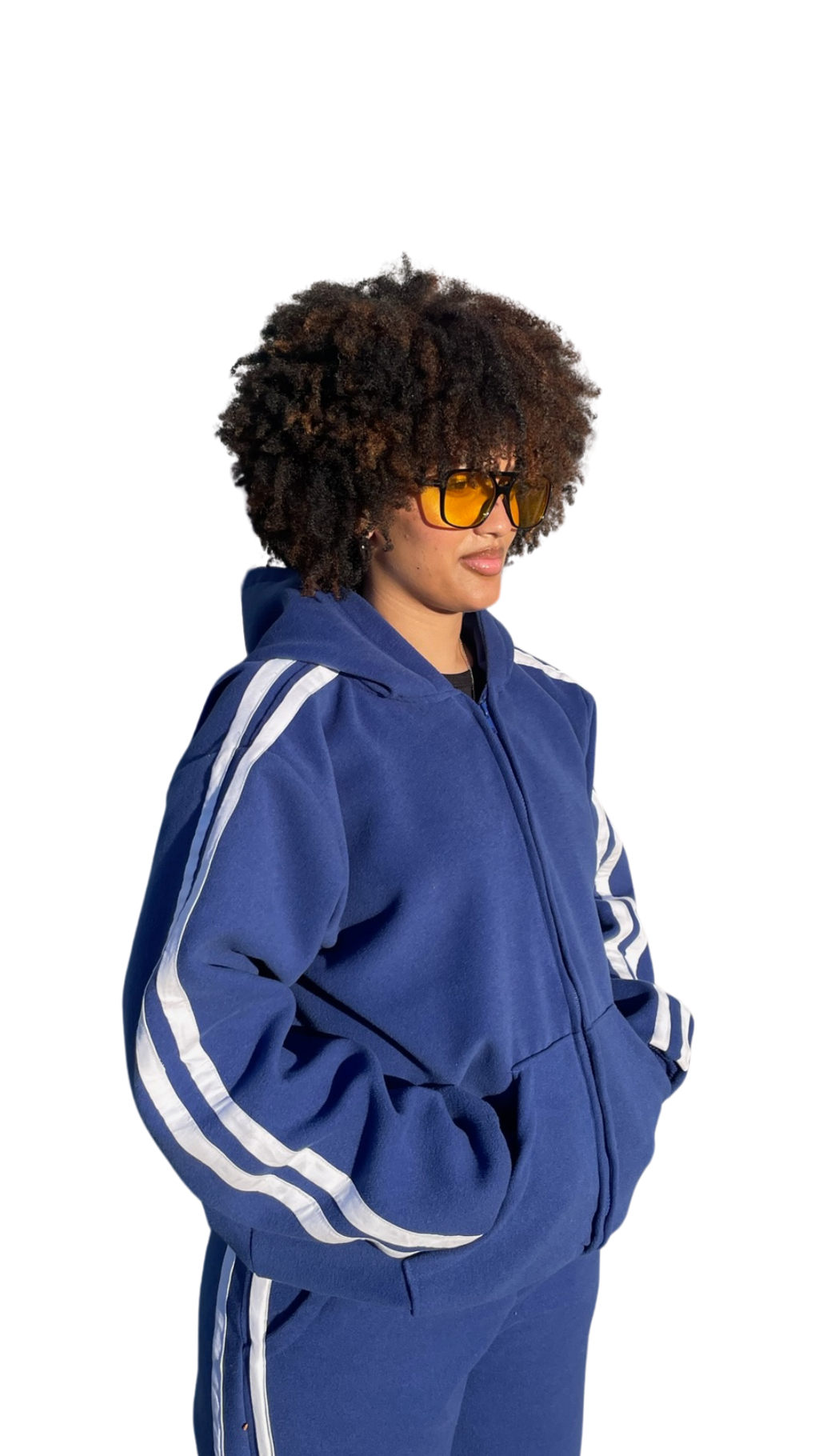 Zip up Marine Blue Hoodie