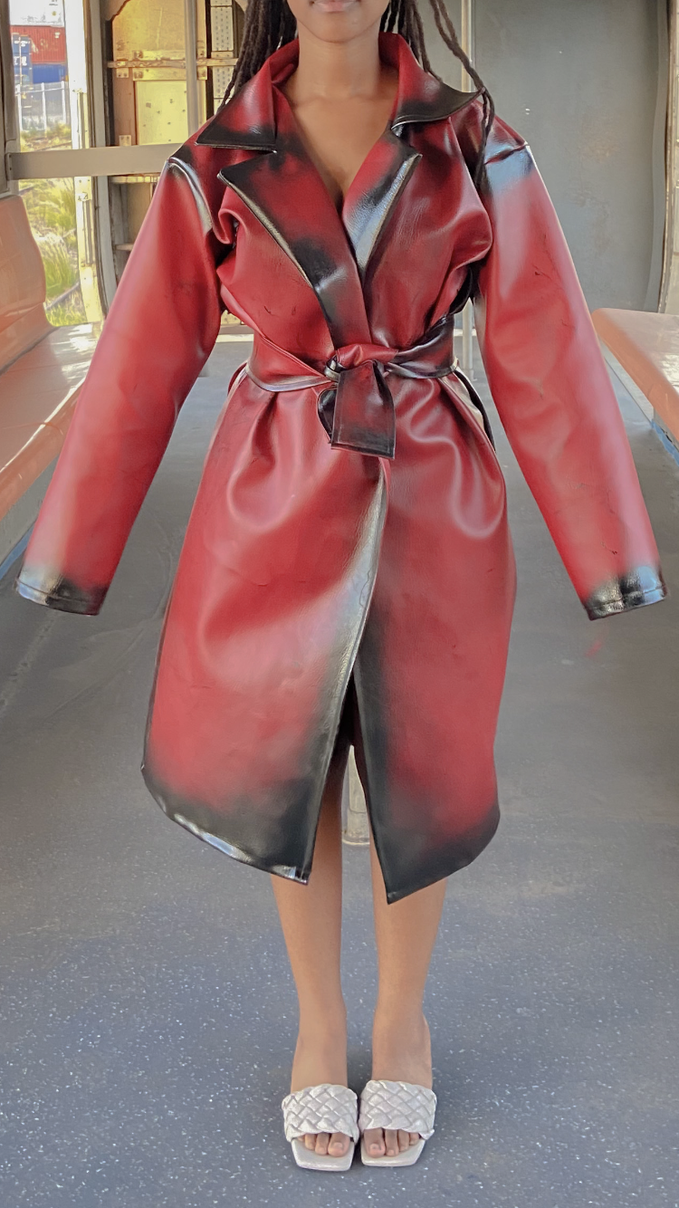 Red Demon Slayer Trench Coat