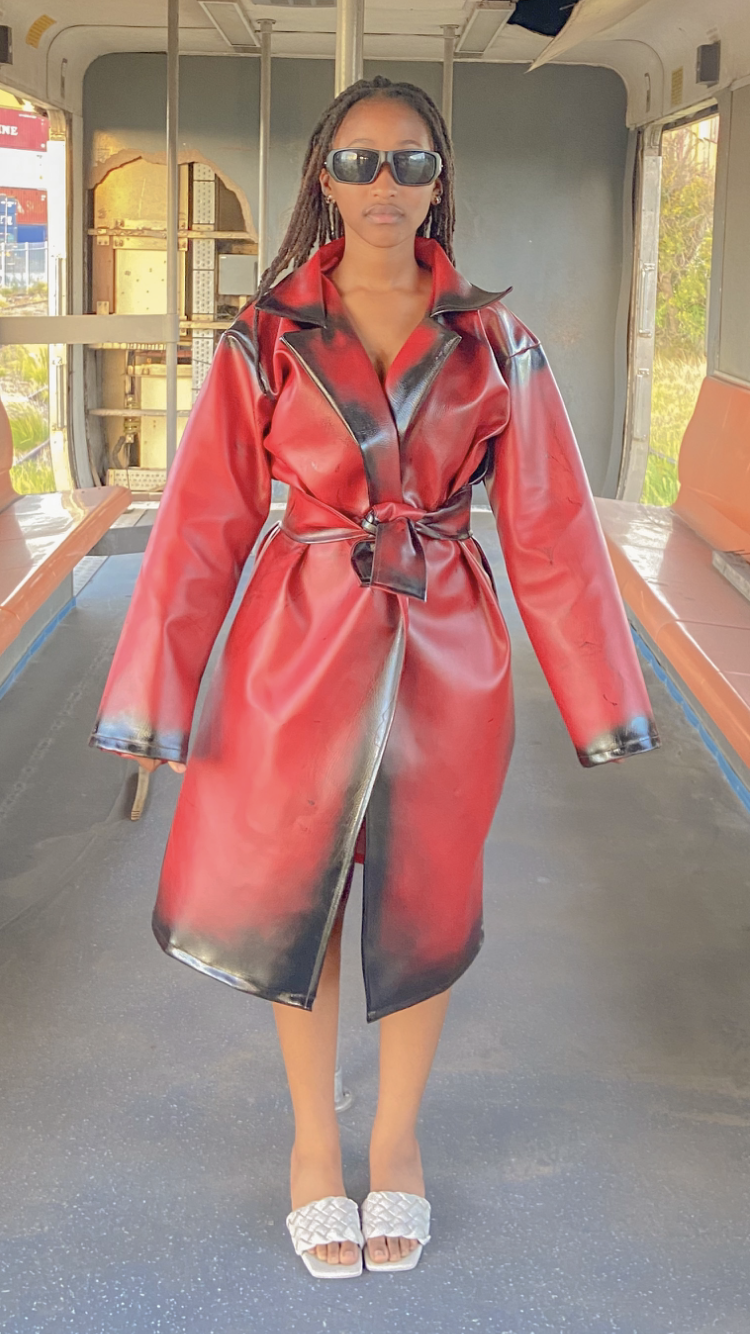 Red Demon Slayer Trench Coat